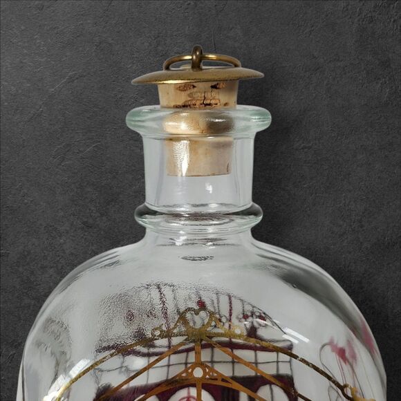 Vintage Holmegaard Christmas Time Decanter Bottle Danish Holiday Glass Gold - Picture 6 of 10